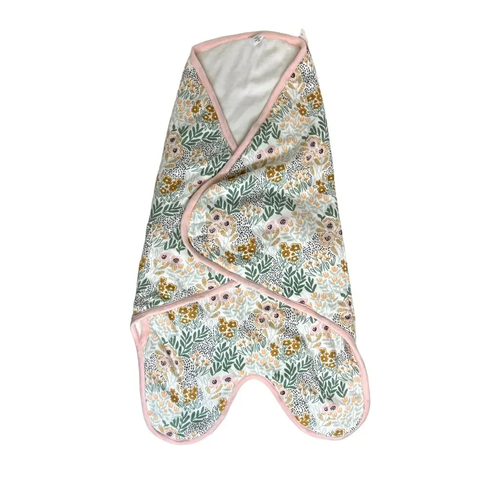 Nordstrom COTTON WRAP BABY BUNTING | NWT | White Pink Wildflowers Print - Picture 10 of 11